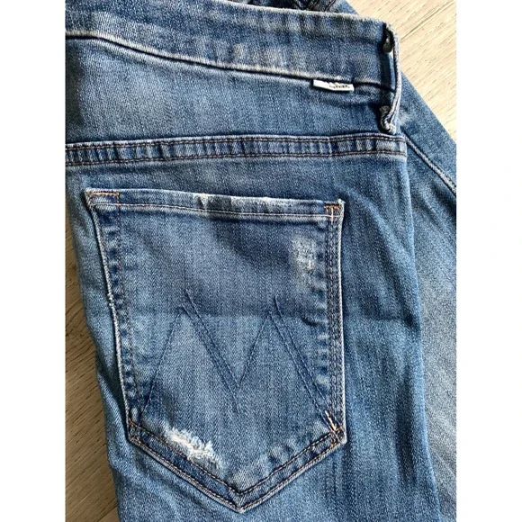 Mother High Waisted Looker High Five Distressed Skinny Jeans Blue Size 30 - Picture 12 of 12